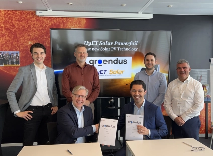 Groendus en HyET Solar bundelen krachten om bedrijven te verduurzamen met innovatief zonnefolie